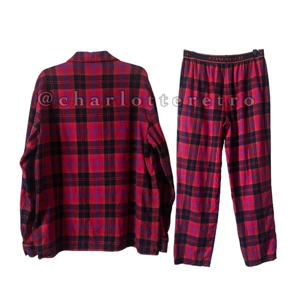 Coach x Saks Fifth Avenue • Red Bleeker Plaid Flannel Pajama Set